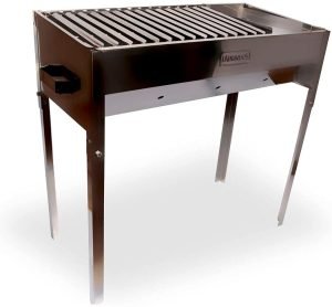 Churrasqueira Inox Alta Com Grelha Argentina Mais Chapa Inox