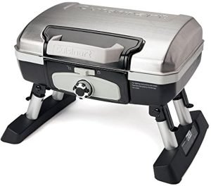 Cuisinart Grelha a gás portátil de mesa Gourmet Petit CGG-180 TS, aço inoxidável